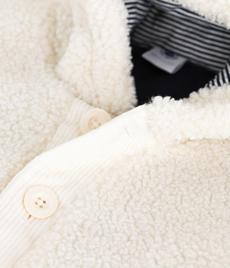 Manteau &agrave; capuche b&eacute;b&eacute; ouatin&eacute; en sherpa &eacute;cru MILK