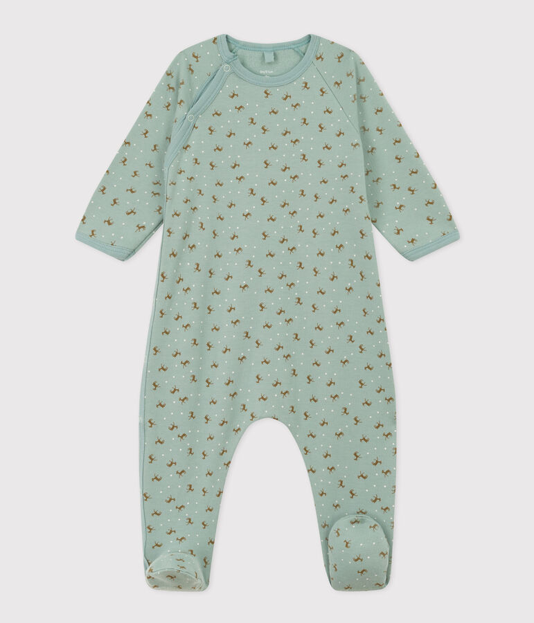 Fleece babypyjama met print groen/multicouleur