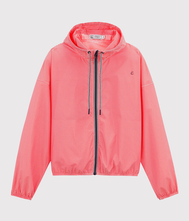 Coupe-vent court mixte rose/blanc