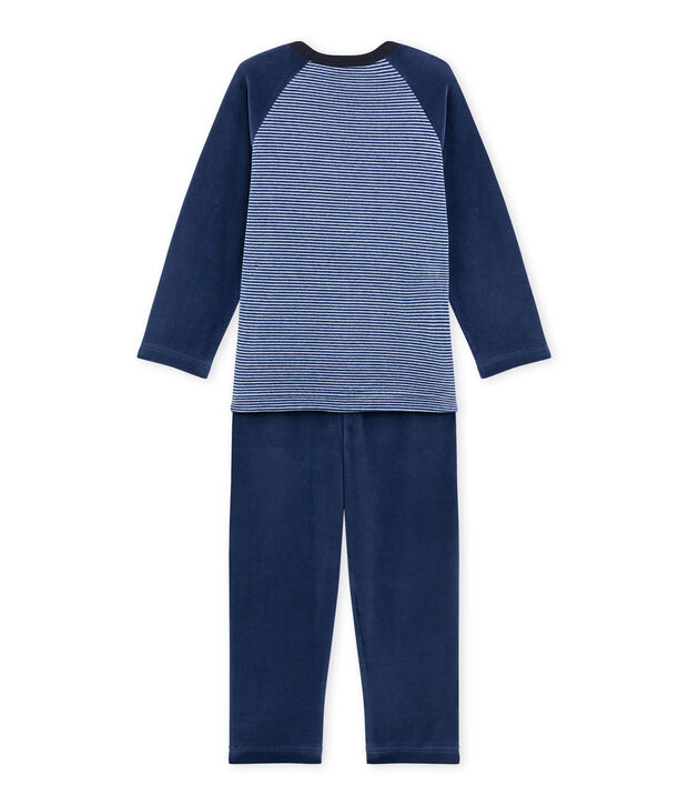 Pyjama gar&ccedil;on &agrave; motif loup bleu/bleu/blanc