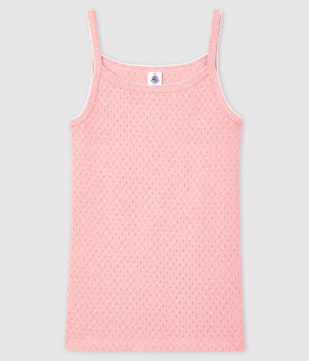 Dames fantasiehemd met bandjes roze/wit
