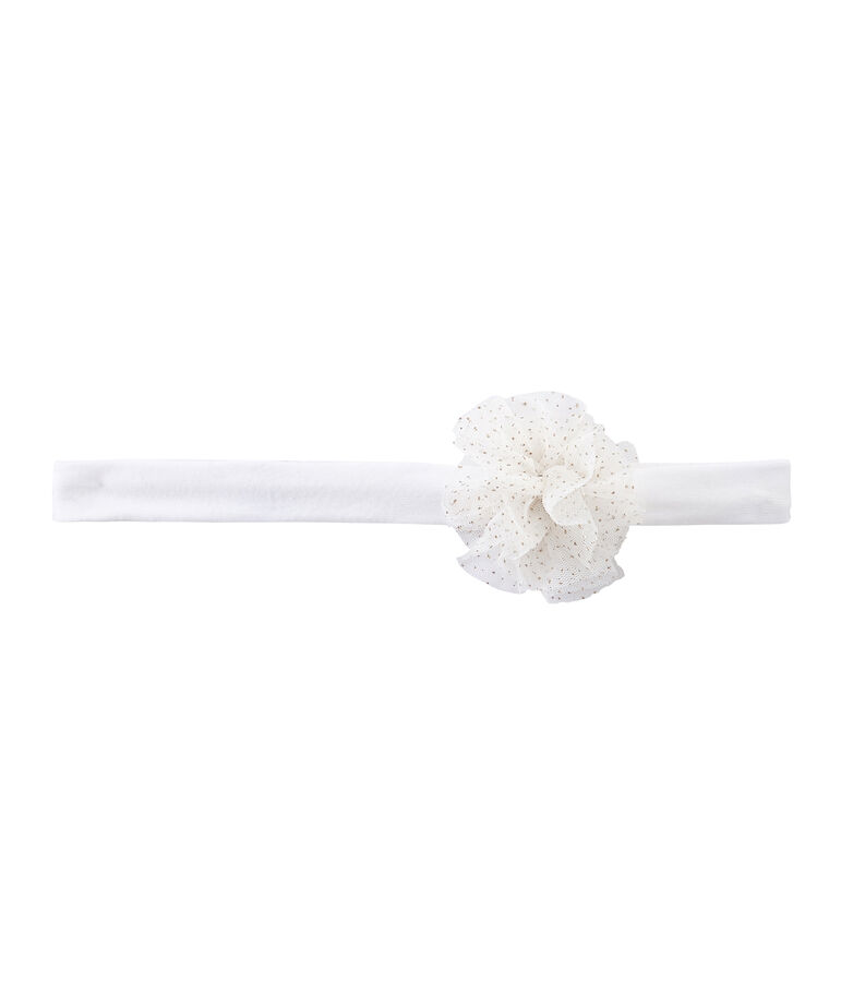 Bandeau cheveux fille &agrave; fleur blanc MARSHMALLOW