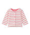 Cardigan bébé fille rayé blanc MARSHMALLOW/rose PETAL