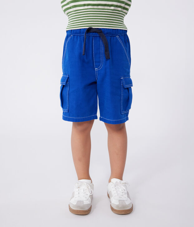 Bermuda cargo enfant en coton bleu
