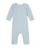 Combinaison courte bébé garçon en laine et coton bleu FRAICHEUR/gris TEMPETE