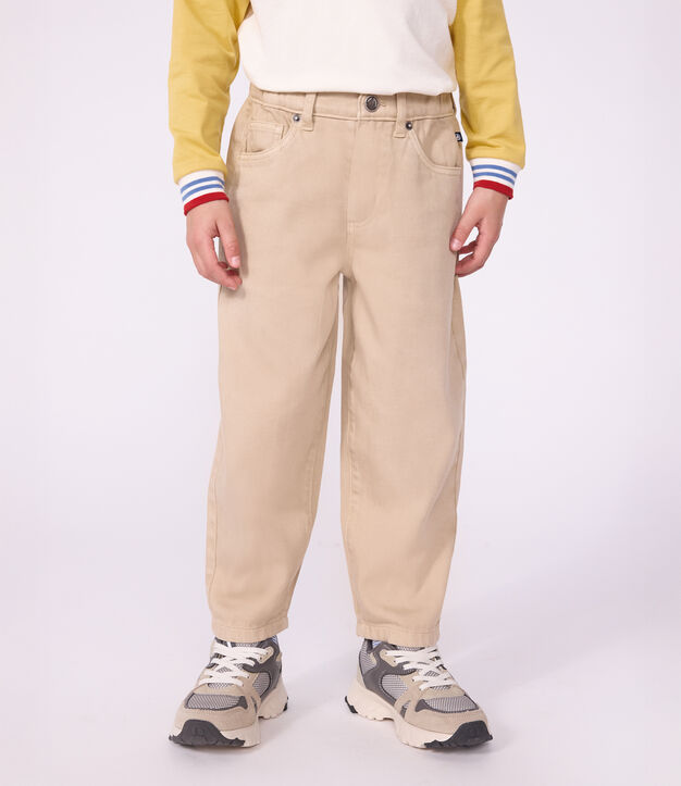 Pantalon 5 poches enfant en denim beige