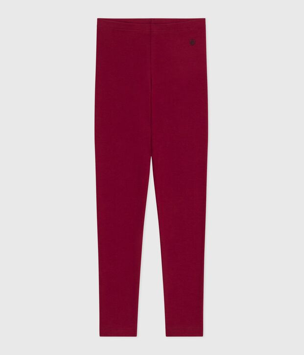Legging enfant en coton uni rouge
