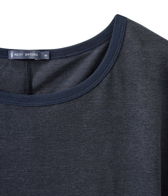 Vlot, linnen dames-T-shirt blauw SMOKING