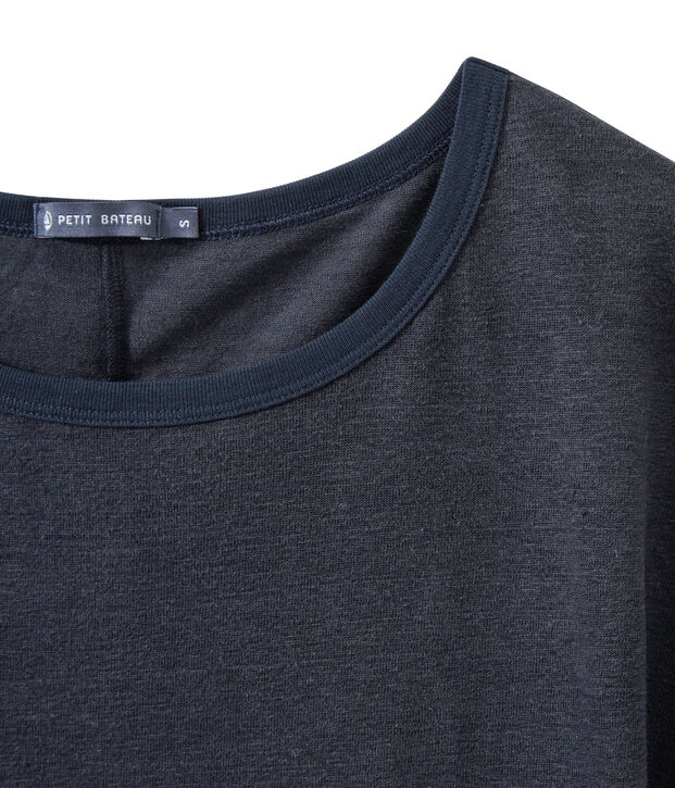 Vlot, linnen dames-T-shirt blauw