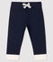 Legging b&eacute;b&eacute; fille en molleton bleu marine