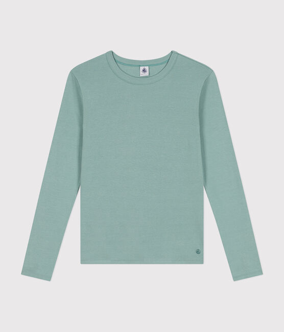 L'Iconique, T-shirt met lange mouw van effen ribstof voor dames groen PAUL