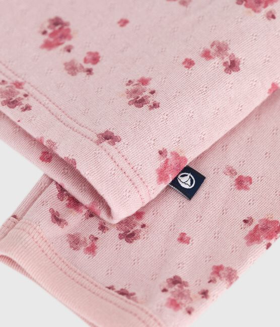 Cardigan bébé en coton, imprimé à fleurs rose JOLI/blanc MULTICO