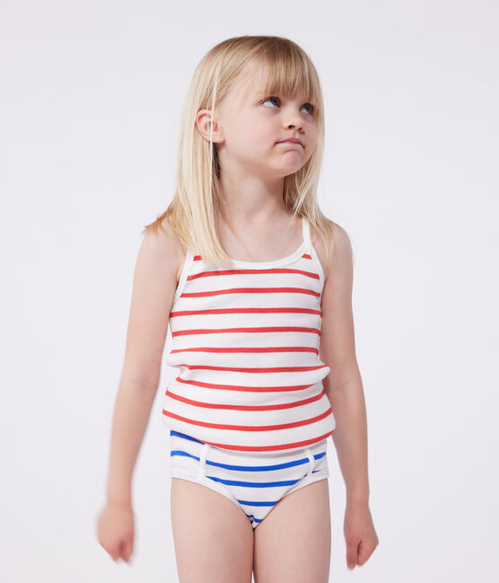 Setje met 2 katoenen hemdjes met streepjes voor kinderen variante 1