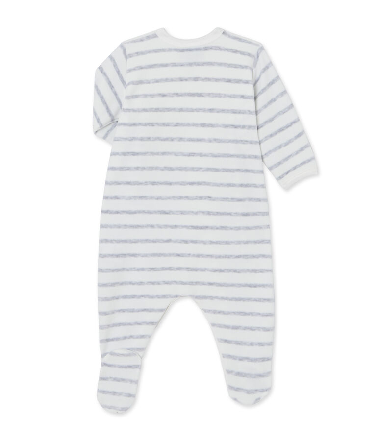 Dors bien b&eacute;b&eacute; ray&eacute; blanc LAIT/gris POUSSIERE