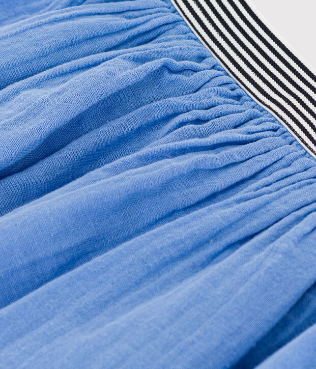 Meisjesrok in zacht katoen blauw