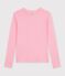 Dames-T-shirt van effen katoen met lange mouwen CHARMI