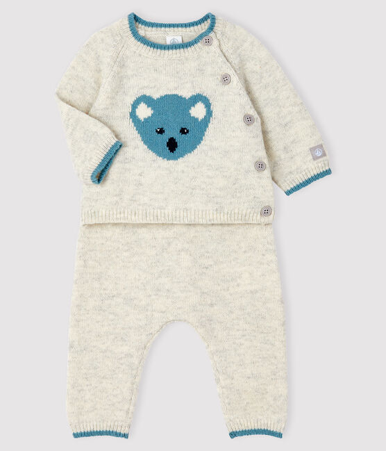 Ensemble 2 pièces jacquard bébé en tricot gris BELUGA CHINE