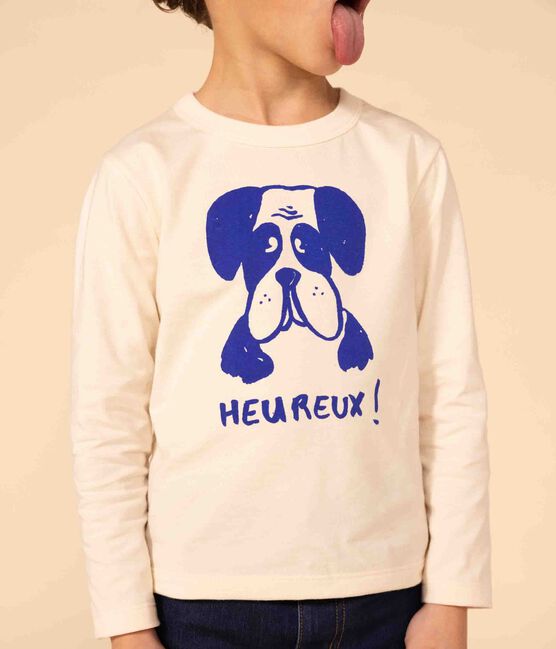 T-shirt met lange mouwen uit katoen voor meisjes/jongens wit AVALANCHE/ NEWBLEU