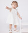 Robe blanche bébé en coton broderie anglaise sans manches blanc MARSHMALLOW