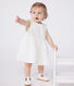 Robe blanche bébé en coton broderie anglaise sans manches
