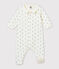 Bodyjama bébé garçon en velours de coton imprimé blanc MARSHMALLOW/blanc MULTICO