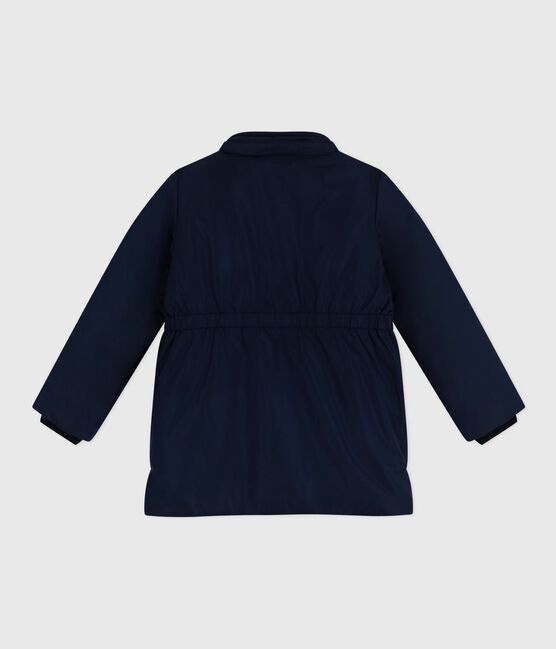 Halflange effen parka voor kinderen blauw SMOKING