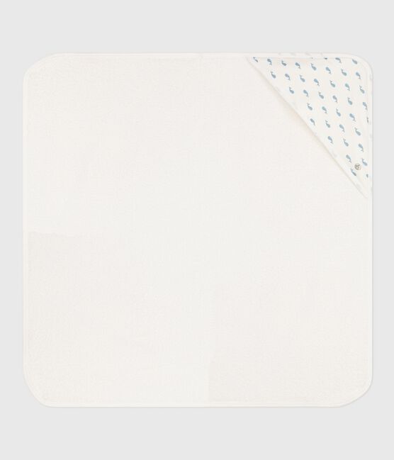 Carré de bain bébé en coton MARSHMALLOW/ ADRIATIC