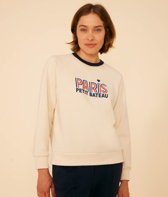 Sweatshirt van fleece voor dames ecru AVALANCHE