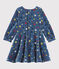 Jurk met lange mouwen babymeisje blauw MEDIEVAL/wit MULTICO