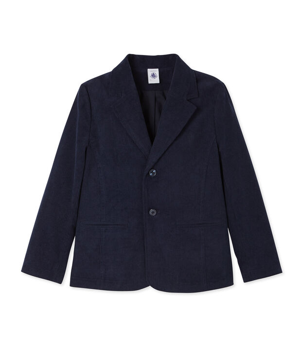 Fluwelen jongensblazer blauw