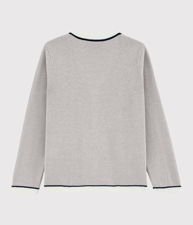 Katoenen jersey cardigan voor jongens grijs