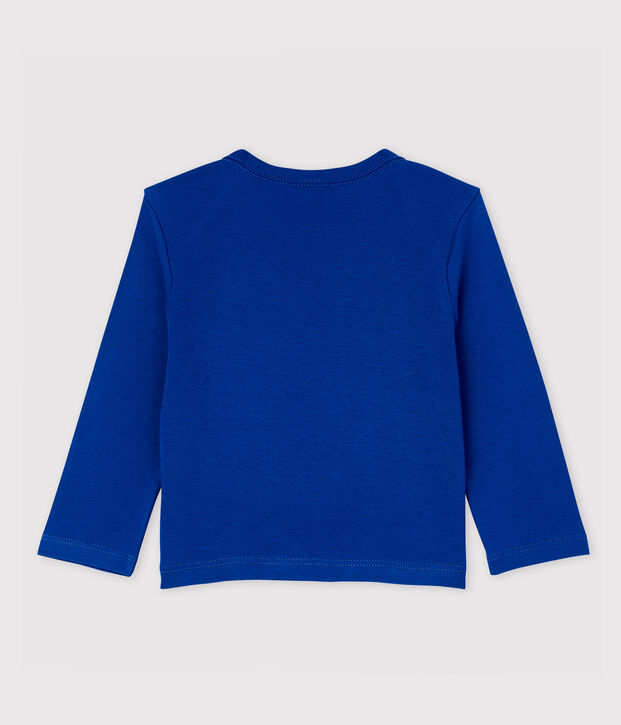 Katoenen T-shirt met lange mouwen voor babyjongens blauw