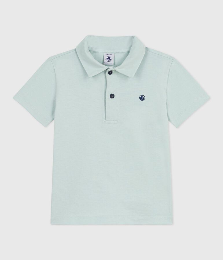 Katoenen polo met korte mouwen voor kinderen blauw