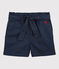 Korte geknoopte meisjesshort in keperstof blauw SMOKING