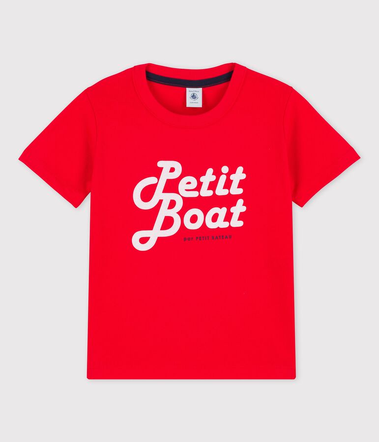 T-shirt manches courtes en coton enfant gar&ccedil;on rouge
