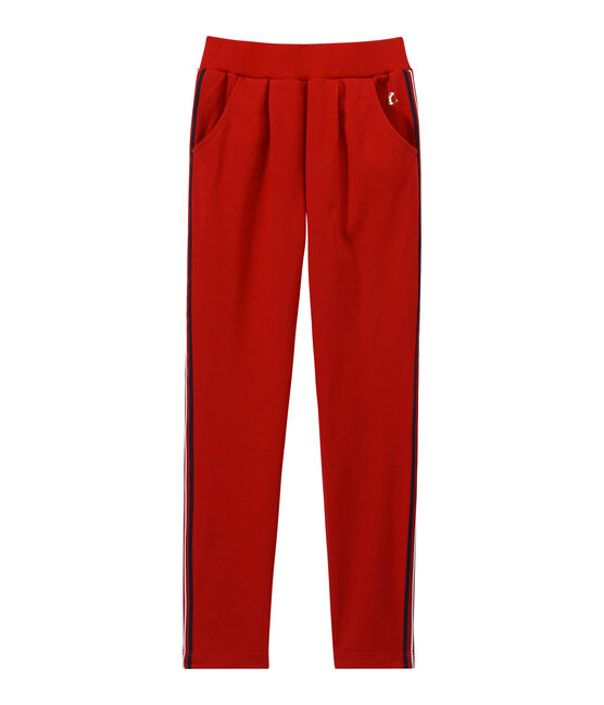 Pantalon fille maille rouge TERKUIT