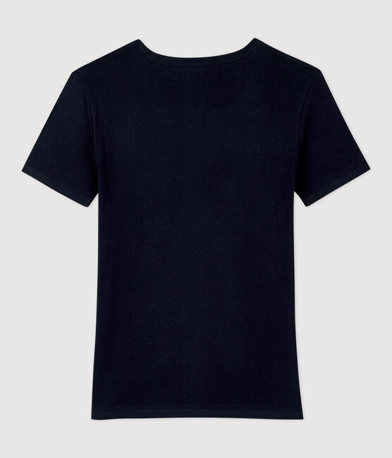 Tee-shirt L'ICONIQUE col V en coton Femme bleu SMOKING