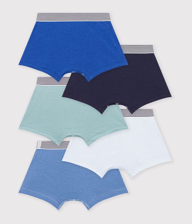 Lot de boxers enfant en coton uni multicouleur