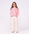 Pantalon wide leg enfant en coton &eacute;cru/multicouleur