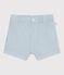 Gestreepte katoenen short voor baby's wit/blauw