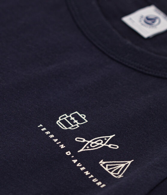 Tee-shirt en jersey léger enfant garçon bleu SMOKING