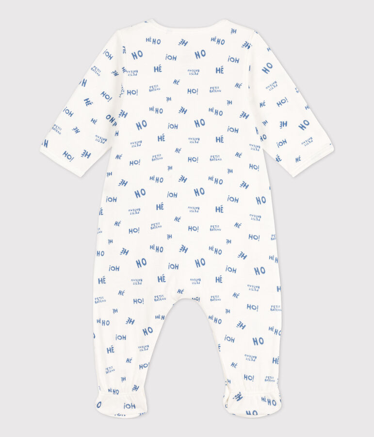 Babypyjama Heho in tubic wit/blauw