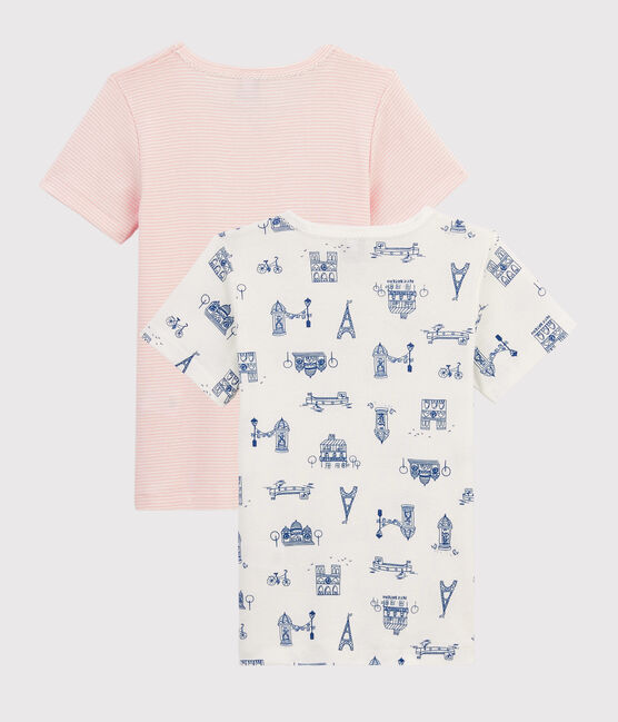 Set van twee T-shirts met korte mouwen voor meisjes met print "Paris" variante 1