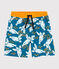 Short de bain recyclé enfant garçon bleu MYKONOS/écru MULTICO
