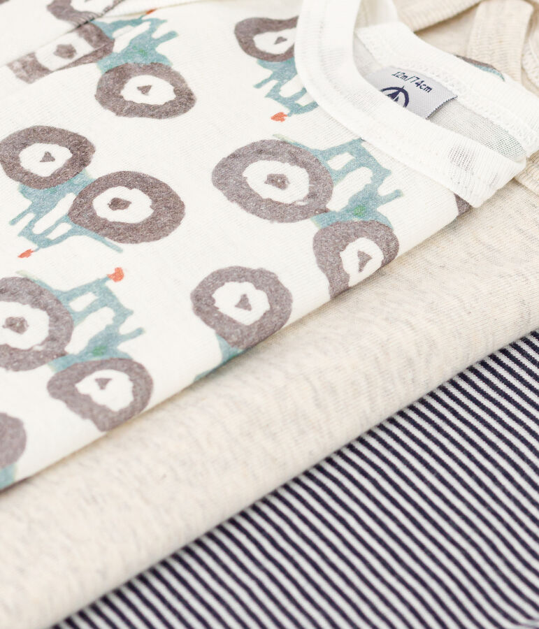 Lot de 3 bodies manches longues tracteurs b&eacute;b&eacute; en coton variante 1