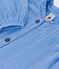 Blouse unie en gaze de coton enfant fille bleu EDNA