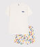 Pyjama short en coton junior blanc MARSHMALLOW/blanc MULTICO