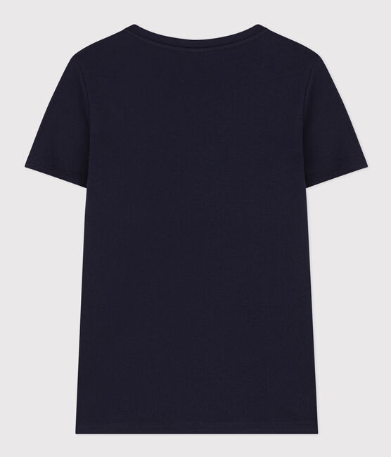 Le Droit, katoenen T-shirt voor dames met V-hals blauw SMOKING