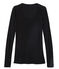Dames-t-shirt met lange mouwen in licht katoen zwart NOIR