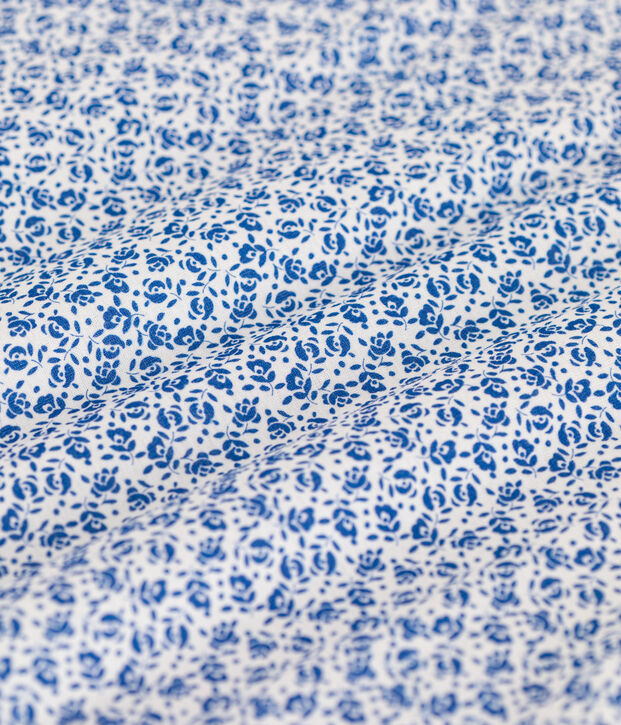 Katoenen trappelzakje met bloemenprint TOG 2 blauw/blauw